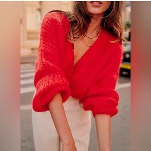 Sézane Red Cardigan